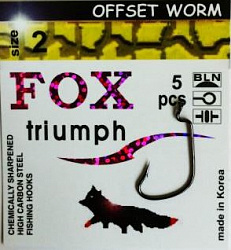 Крючки FOX Offset Worm Bln  2
